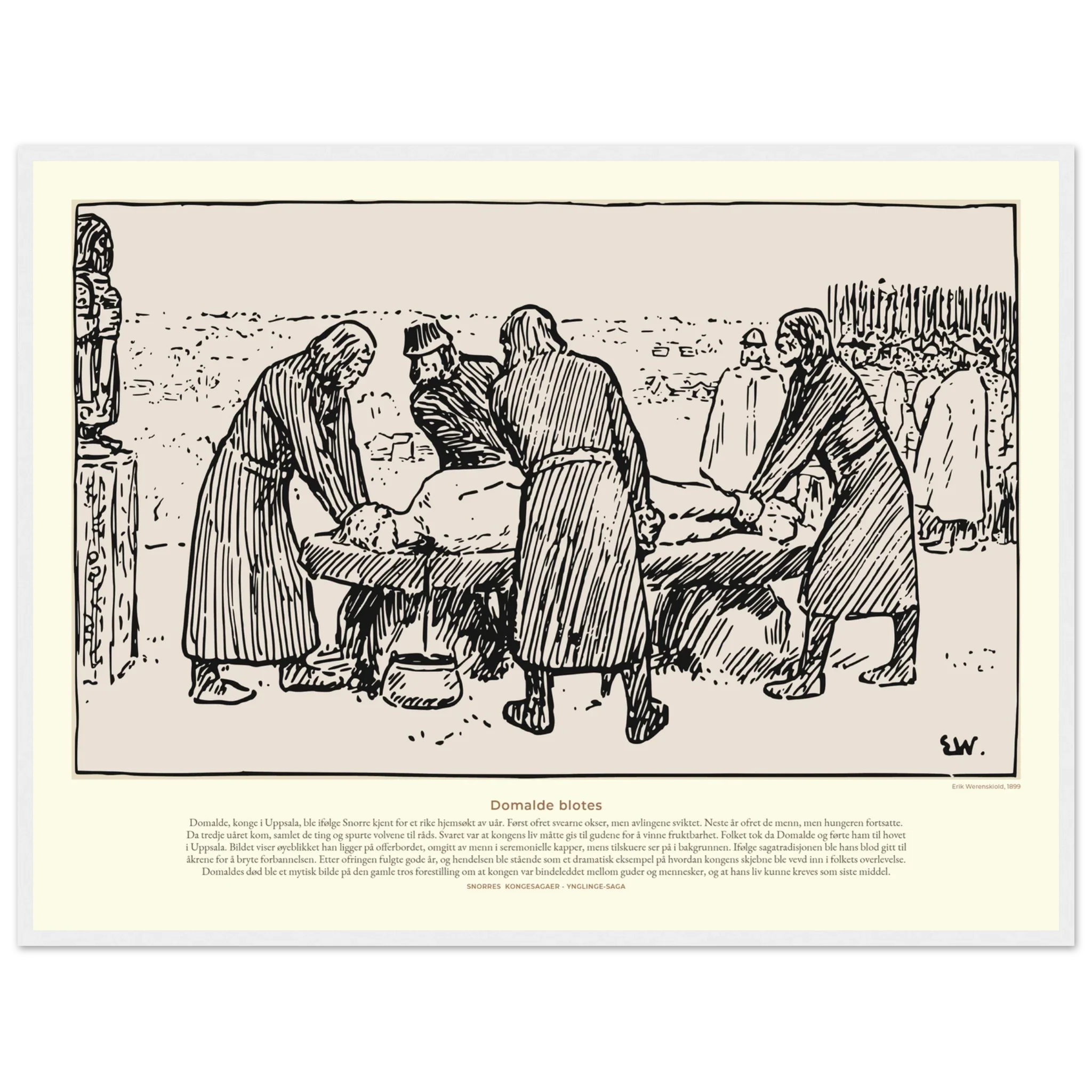 1015-Klassisk plakat i halvmatt papir med treramme