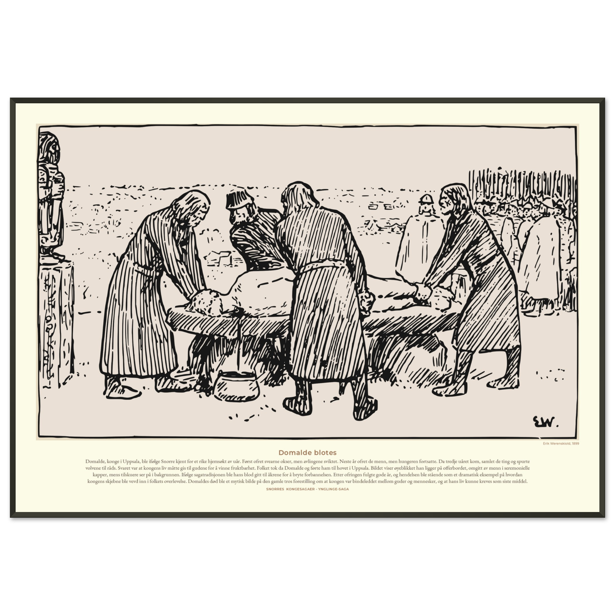 1035-Klassisk plakat i halvmatt papir med metallramme